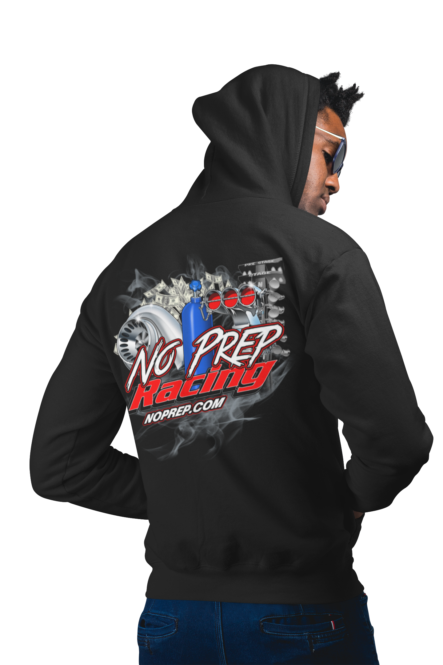 No Prep Racing Black Pullover Hoodie